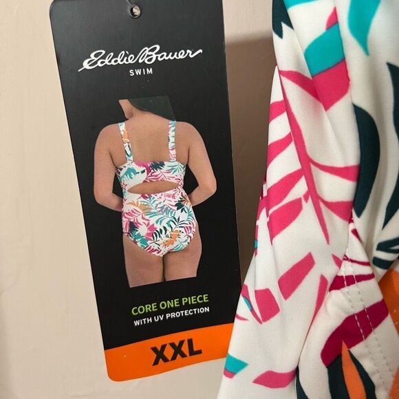 NWT Eddie Bauer One Piece Swimsuit Women’s XXL Shelf Bra Adjustable Straps New - Picture 13 of 16